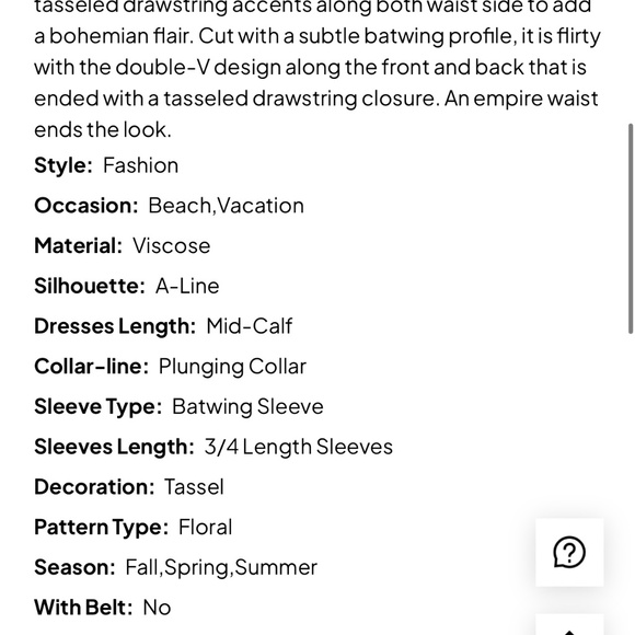 NWOT Floral Boho Zaful Dress - Picture 6 of 6